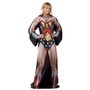 Northwest DC Comics Wonder Women Adult Comfy Throw Blanket with Sleeves, 48"x71"